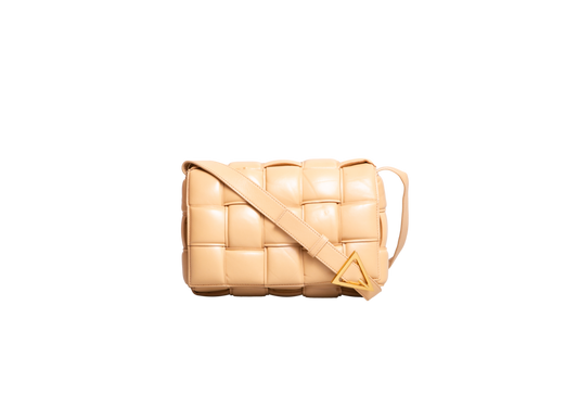 BOTTEGA PADDED CASSETTE MAXI INTRECCIATO CREAM