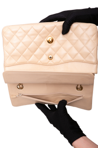 CHANEL CLASSIC DOUBLE FLAP CAVIAR BEIGE - GOLD HDWR