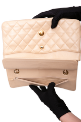 CHANEL CLASSIC DOUBLE FLAP CAVIAR BEIGE - GOLD HDWR