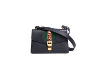 GUCCI SYLVIE BAG SMALL LEATHER BLACK