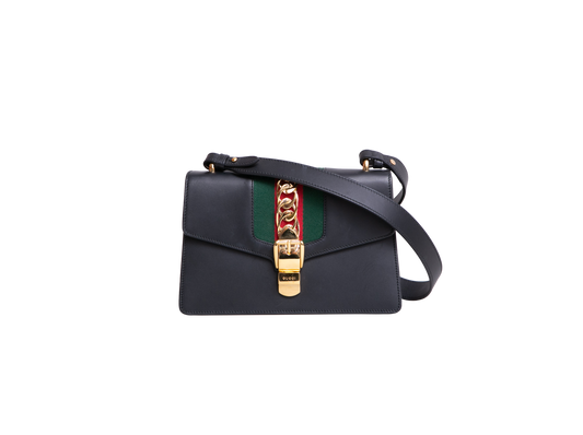 GUCCI SYLVIE BAG SMALL LEATHER BLACK