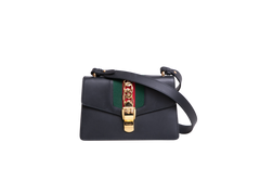 GUCCI SYLVIE BAG SMALL LEATHER BLACK