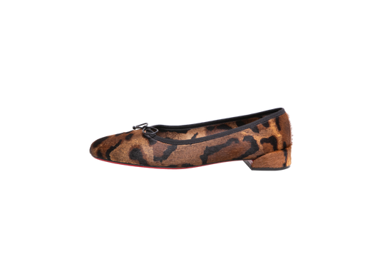CHRISTIAN LOUBOUTIN BALLERINA FLATS PONY SKIN LEOPARD - 36 1/2 BR