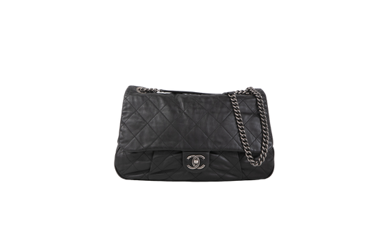 CHANEL COCO PLEATS MESSENGER BAG BLACK