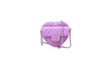 CHANEL COEUR LAMBSKIN QUILTED CC IN PURPLE