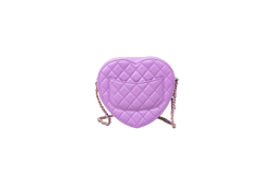 CHANEL COEUR LAMBSKIN QUILTED CC IN PURPLE