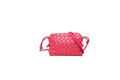 BOTTEGA MINI LOOP METTALIC CRINKLED PINK