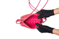 BOTTEGA MINI LOOP METTALIC CRINKLED PINK