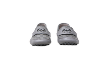 GUCCI MOCASSIM MENS INTERLOCKING G GRAY - 41 BR