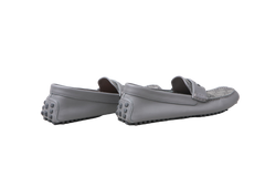 GUCCI MOCASSIM MENS INTERLOCKING G GRAY - 41 BR