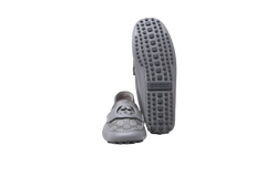 GUCCI MOCASSIM MENS INTERLOCKING G GRAY - 41 BR