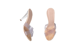 CHANEL SANDAL CC TRANSPARENT CROSS STRAP -  37 BR