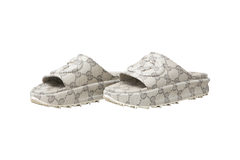 GUCCI SLIDE INTERLOCKING GG-EMBOSSED RUBBER PLATAFORM - 41 BR