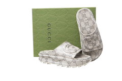 GUCCI SLIDE INTERLOCKING GG-EMBOSSED RUBBER PLATAFORM - 41 BR