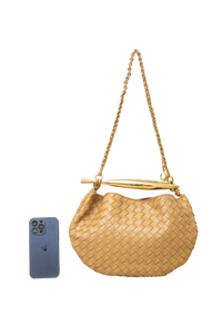 DESAPEGO JUJU NORREMOSE BOTTEGA SARDINE MEDIUM DARK PRALINE WITH CHAIN