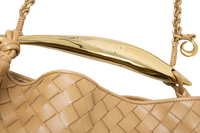 DESAPEGO JUJU NORREMOSE BOTTEGA SARDINE MEDIUM DARK PRALINE WITH CHAIN