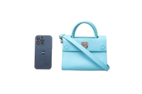 DIOR DIOREVER MINI FLAP GRIANED SKY BLUE