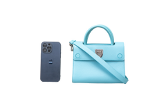 DIOR DIOREVER MINI FLAP GRIANED SKY BLUE