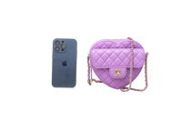 CHANEL COEUR LAMBSKIN QUILTED CC IN PURPLE
