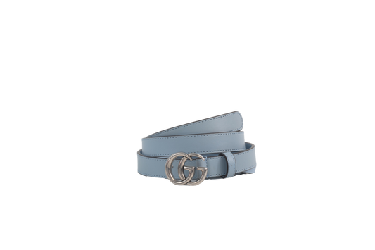 GUCCI CINTO GG LIGHT BLUE HARDWARE SILVER