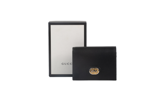 GUCCI GG PLAQUE CARDHOLDER BLACK