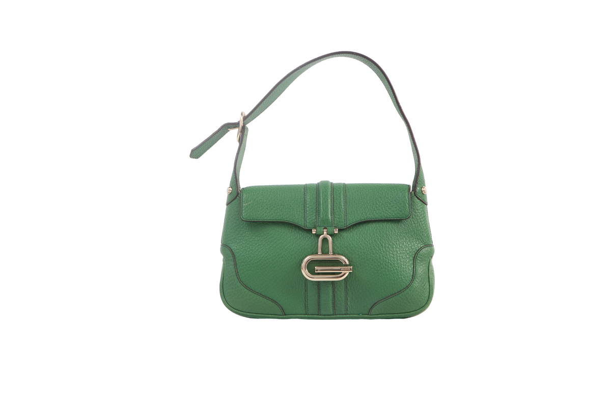 GUCCI G LOGO GREEN SHOULDER BAG