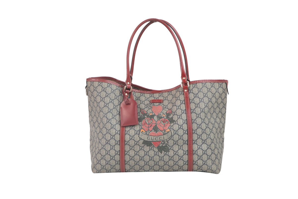 GUCCI JOY TOTE TATTOO RED & CANVAS