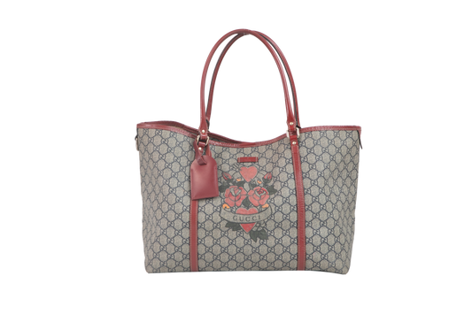 GUCCI JOY TOTE TATTOO RED & CANVAS