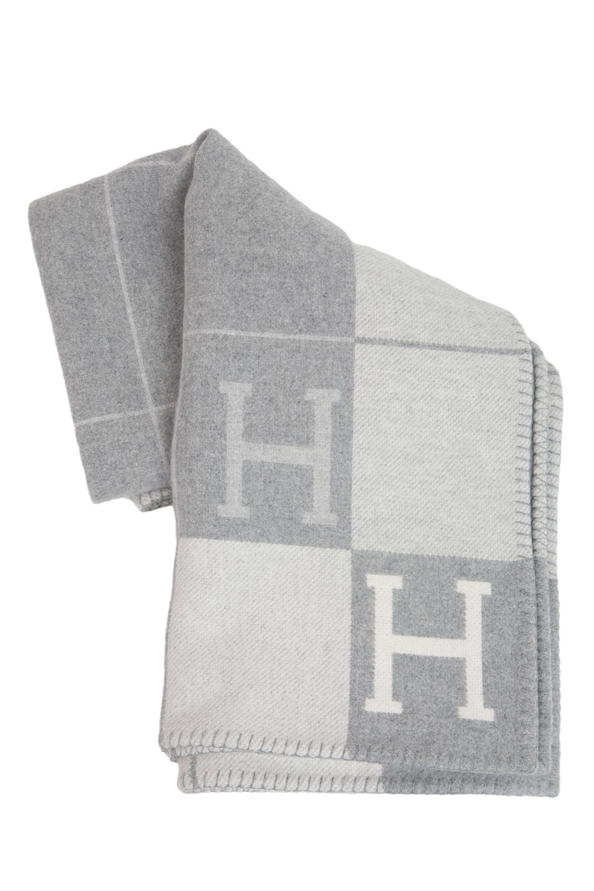 HERMÈS BLANKET AVALON H ECRU GRIS CLAIR