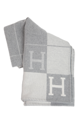 HERMÈS BLANKET AVALON H ECRU GRIS CLAIR