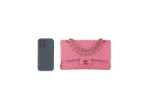 CHANEL D FLAP MEDIUM LAMBSKIN PINK RAINBOW