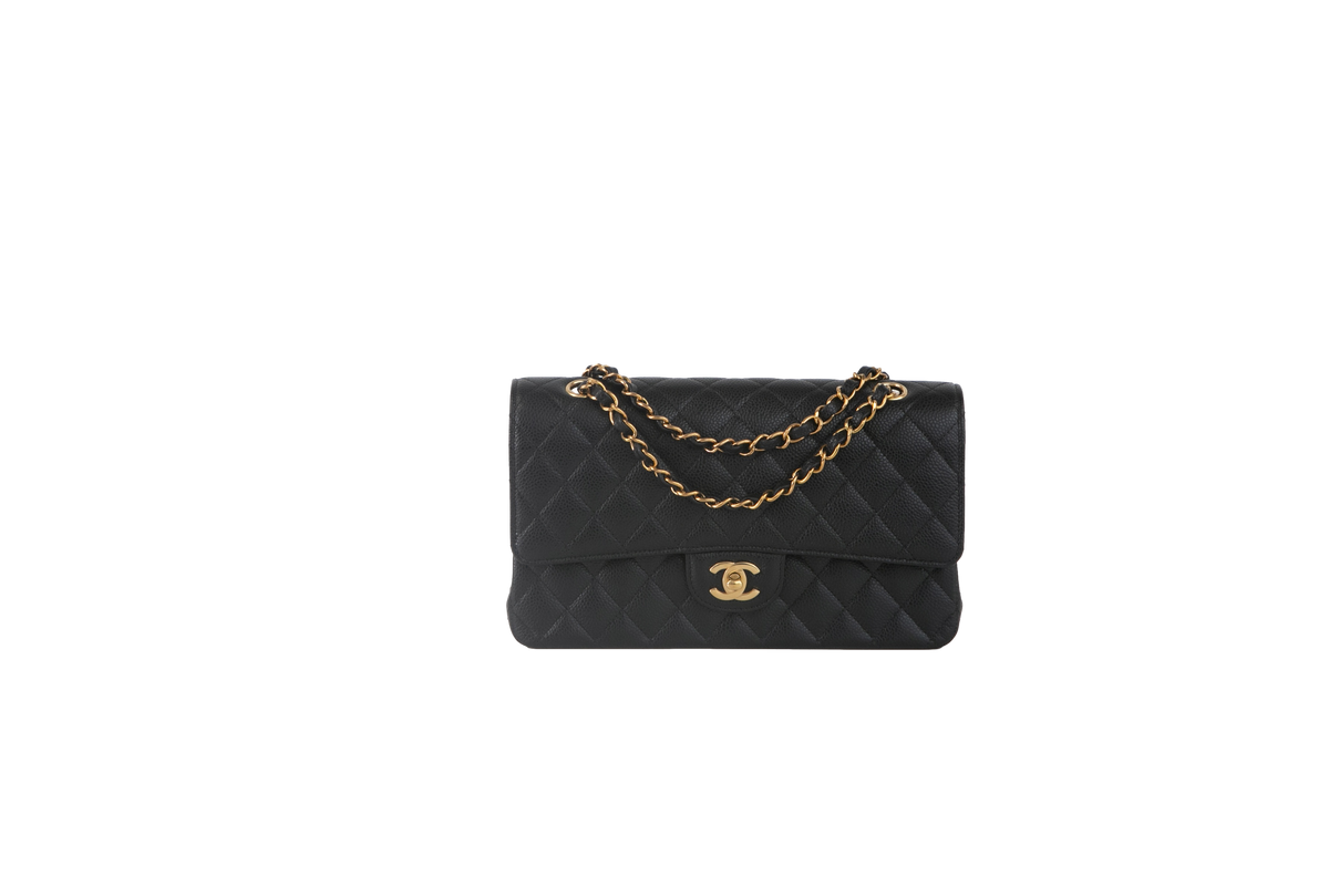 CHANEL CLASSIC DF MEDIUM CAVIAR BLACK