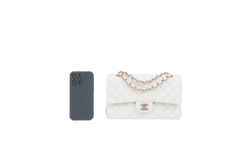 CHANEL CLASSIC DF MEDIUM CAVIAR WHITE