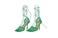 DESAPEGO THASSIA NAVES BOTTEGA SANDAL STRETCH LACE UP GRASS - 37 BR