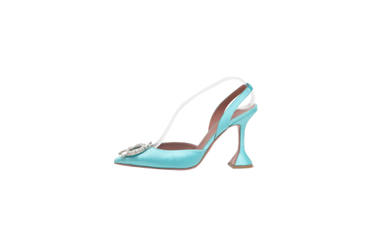 DESAPEGO THASSIA NAVES AMINA SLINGBACK PUMPS BEGUM 95 SATIN TURQUOISE - 37 BR