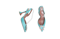 DESAPEGO THASSIA NAVES AMINA SLINGBACK PUMPS BEGUM 95 SATIN TURQUOISE - 37 BR