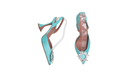 DESAPEGO THASSIA NAVES AMINA SLINGBACK PUMPS BEGUM 95 SATIN TURQUOISE - 37 BR