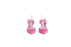 DESAPEGO THASSIA NAVES MANOLO MULE POINTED TOE LURUM CRYSTAL IN PINK - 37 BR