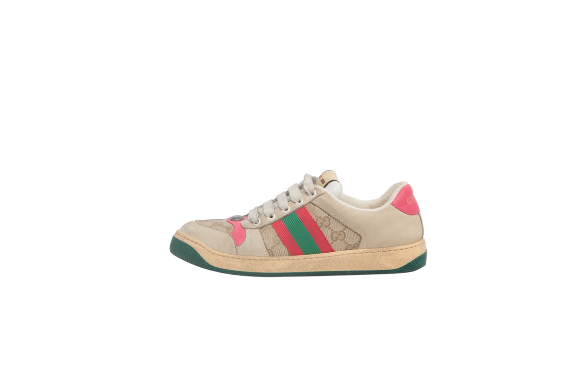 DESAPEGO THASSIA NAVES GUCCI SNEAKER SCREENER TODDLER WEB PINK - 37 BR
