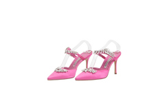 DESAPEGO THASSIA NAVES MANOLO MULE POINTED TOE LURUM CRYSTAL IN PINK - 37 BR