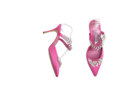 DESAPEGO THASSIA NAVES MANOLO MULE POINTED TOE LURUM CRYSTAL IN PINK - 37 BR