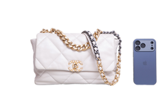 CHANEL 19 LARGE FLAP LAMBSKIN IVOIRE
