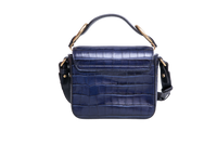 CHLOÉ MINI C CROCO EMBOSSED NAVY