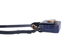 CHLOÉ MINI C CROCO EMBOSSED NAVY