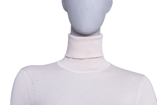 LORO PIANA WOOL TURTLENECK SWEATER CASHMERE BEIGE