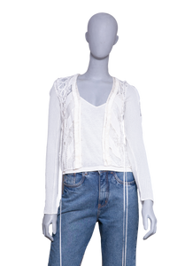 DIOR BRANCA BLUSA RENDA