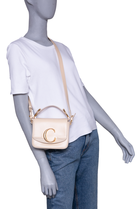 CHLOÉ C MINI SQUARE CREAM