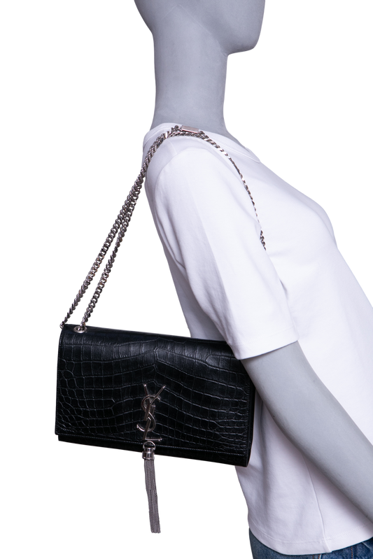 YSL KATE TASSEL EMBOSSED BLACK