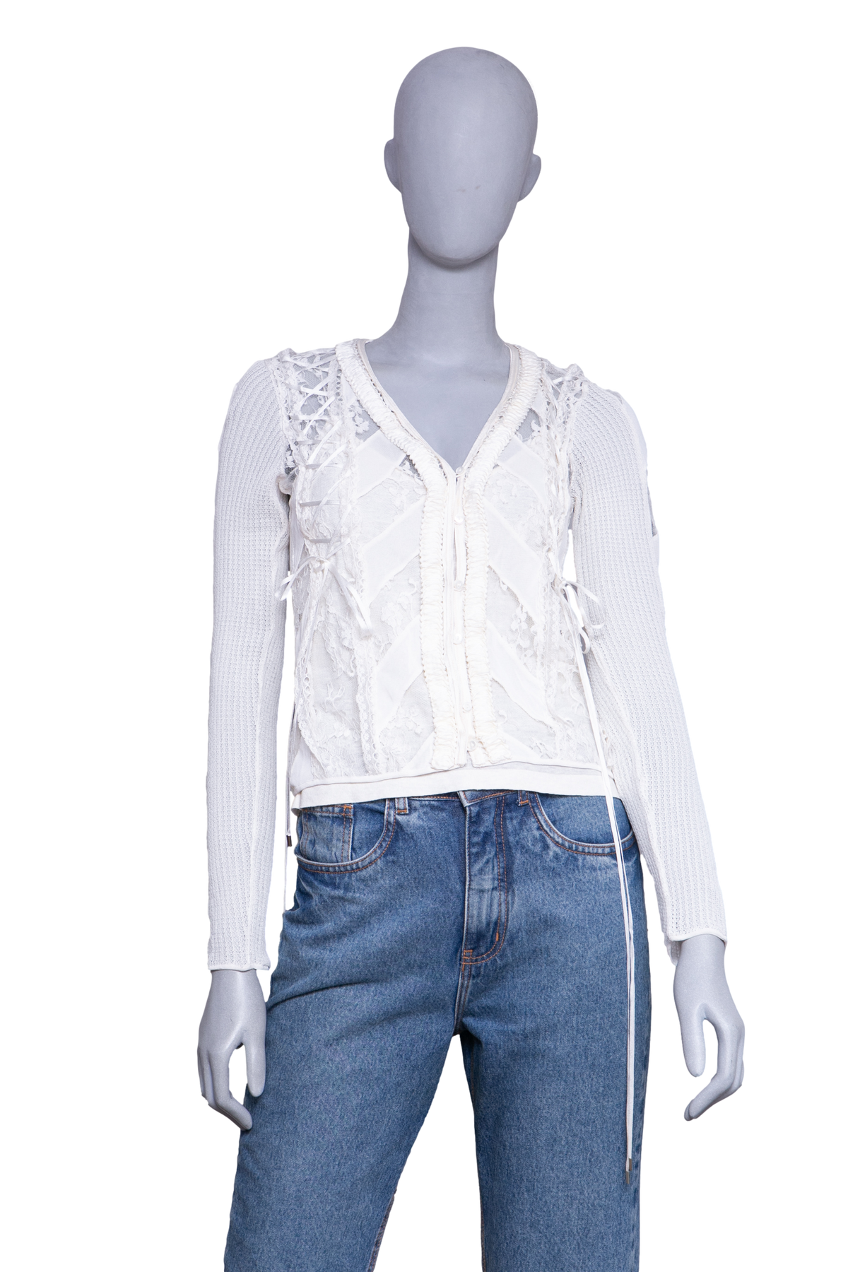 DIOR BRANCA BLUSA RENDA