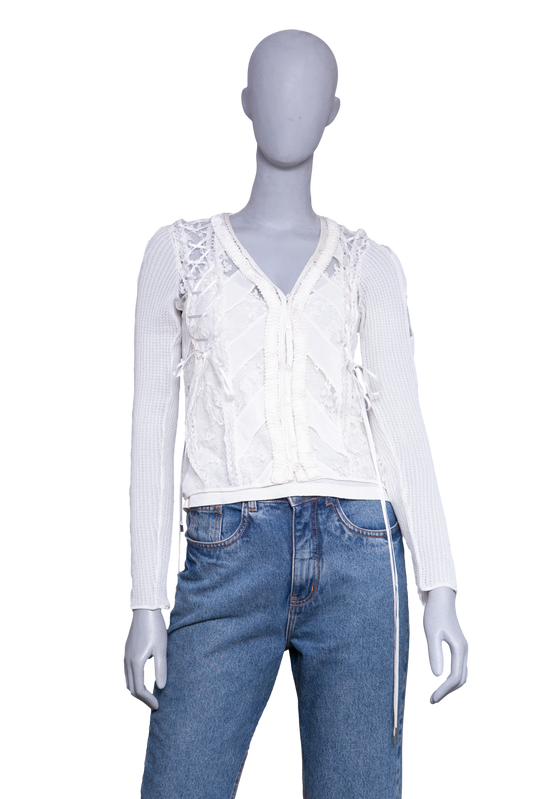 DIOR BRANCA BLUSA RENDA